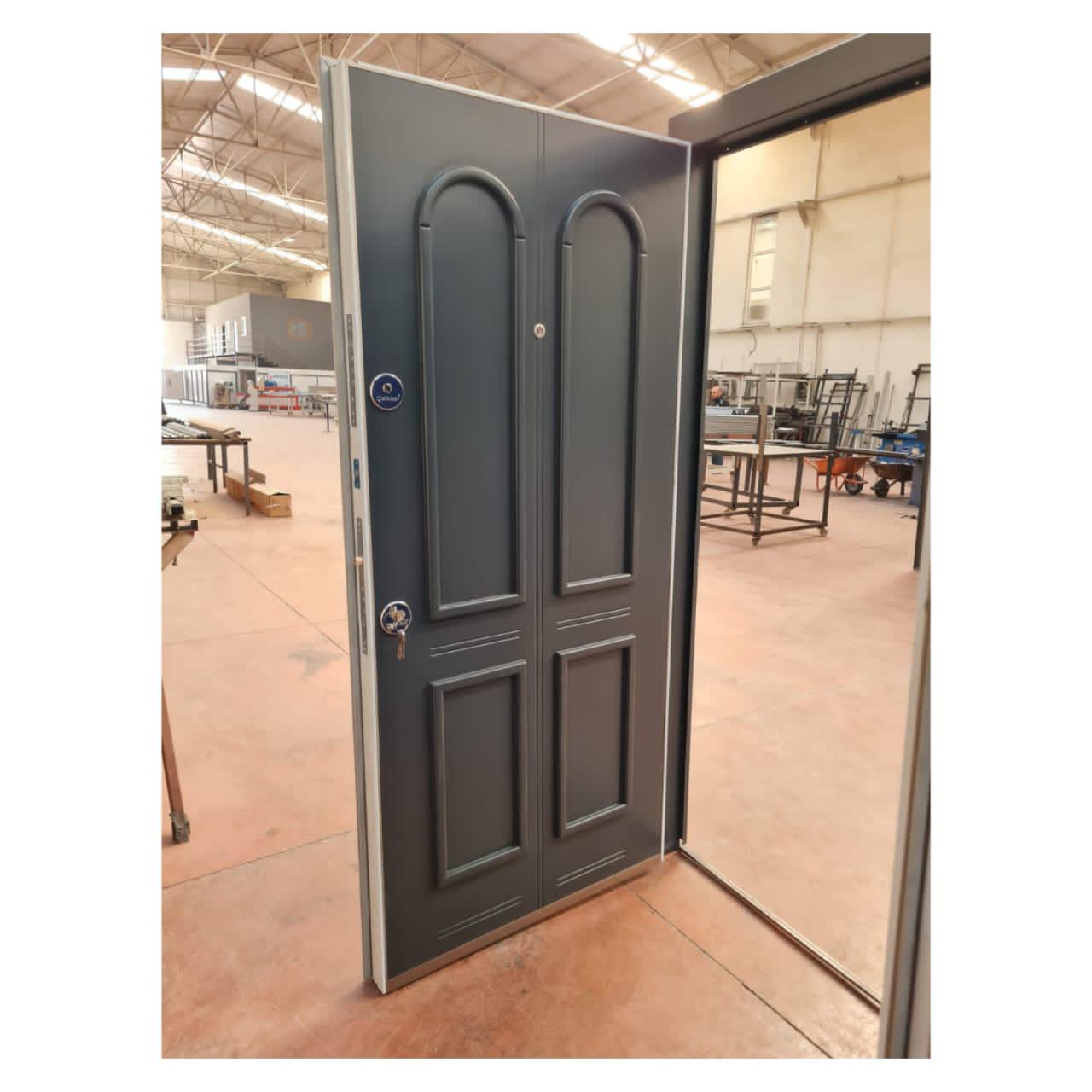 ANS006 – Dual-Arch Grey Security Door