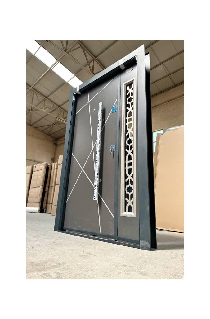 ANS010 – Black Door with Silver Ornamental Inlay