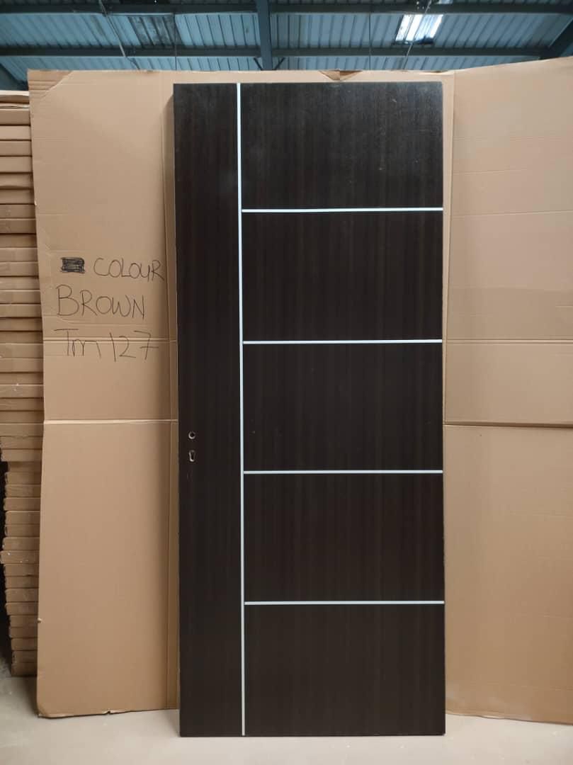ANS022 – Coffee Brown Modern Stripe Door